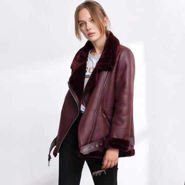 Elza Motorcycle Fur Jacket - SunsetFashionLA